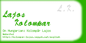 lajos kolompar business card